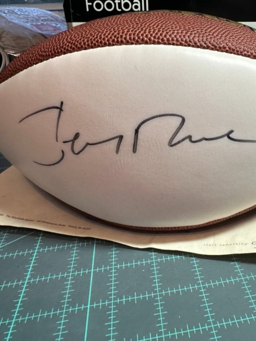 Jerry Rice Signed Wilson Football Vintage Oldsmobile COA Autographed 49ers GOAT